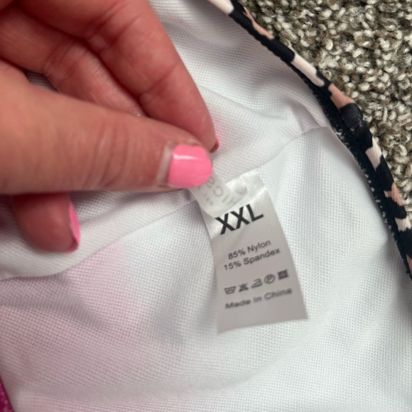 NWOT Chic Soul Two-Piece Leopard Hot Pink Bikini with Removeable Straps, XXL - Picture 4 of 6